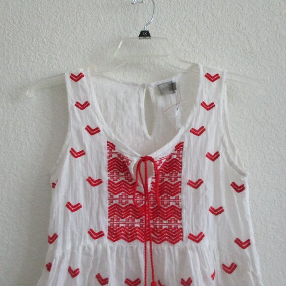ASOS Embroidered Smock Top white size 4 sheer - Picture 6 of 16